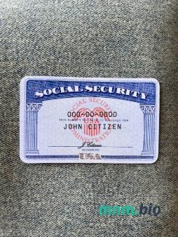USA SSN fotowygląd tło z dżinsowej tkaniny edytowalny fotorealistyczny wygląd próbka
